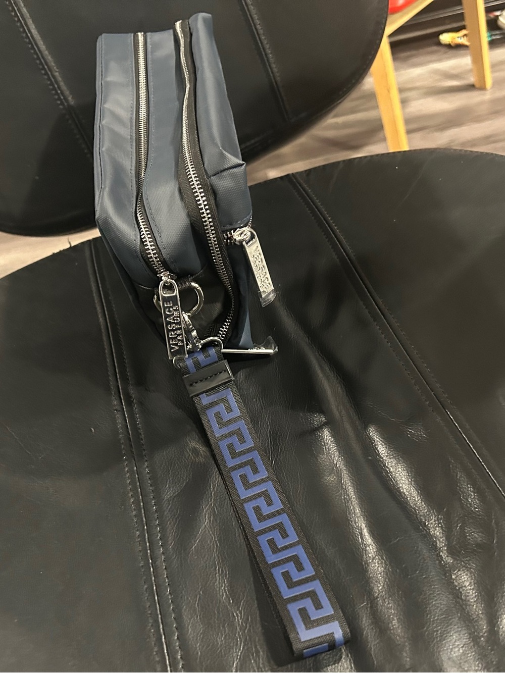 Versace Parfums Navy Toiletry Bag with Zip - Picture 4 of 10